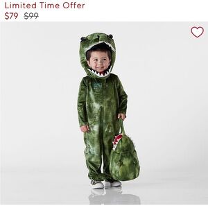 Pottery barn toddler Dino costume *bag not included*